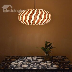 Fabulous Lantern Design Strips Pattern Wooden Pendant Light